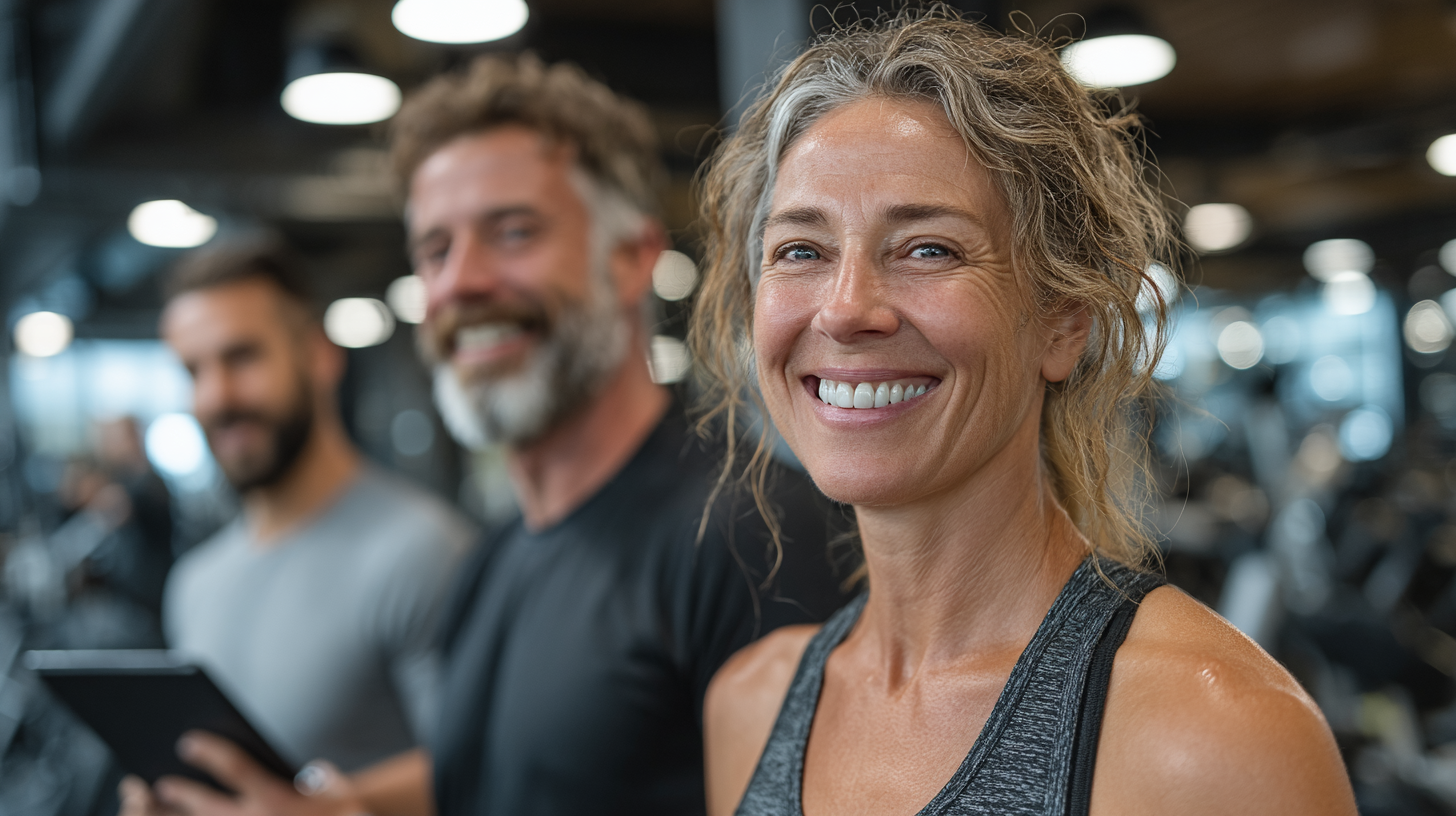 Група активних людей старшого віку виконують фітнес вправи